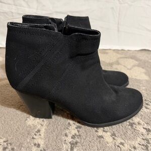 Franco Sarto Black Canvas Ankle Boots